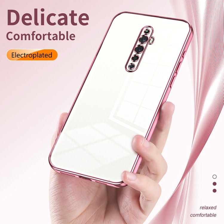 For OPPO Reno2 Z / Reno2 F Transparent Plating Fine Hole Phone Case(Blue) - OPPO Cases by PMC TechLife | Online Shopping South Africa | PMC TechLife | Buy Now Pay Later Mobicred