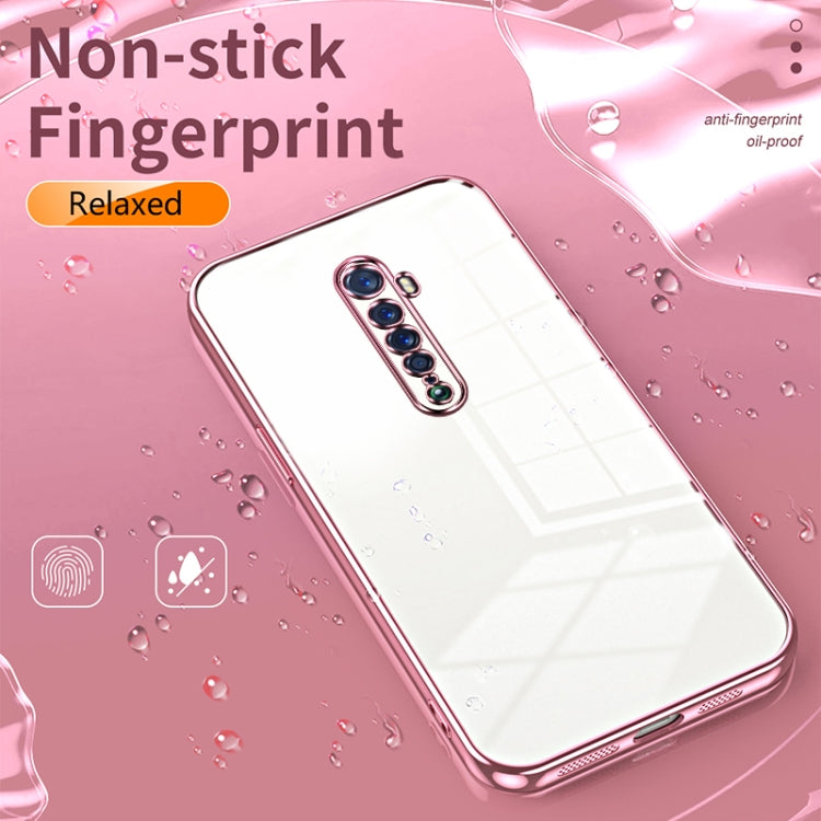 For OPPO Reno2 Transparent Plating Fine Hole Phone Case(Pink) - OPPO Cases by PMC Jewellery | Online Shopping South Africa | PMC Jewellery | Buy Now Pay Later Mobicred