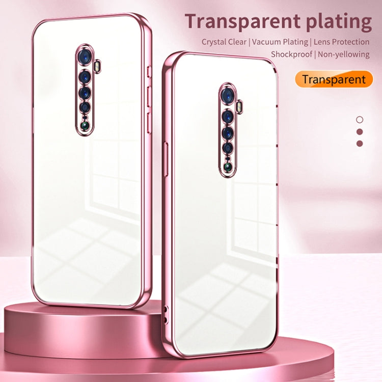 For OPPO Reno2 Transparent Plating Fine Hole Phone Case(Blue) - free shipping - PMC TechLife - Order now!