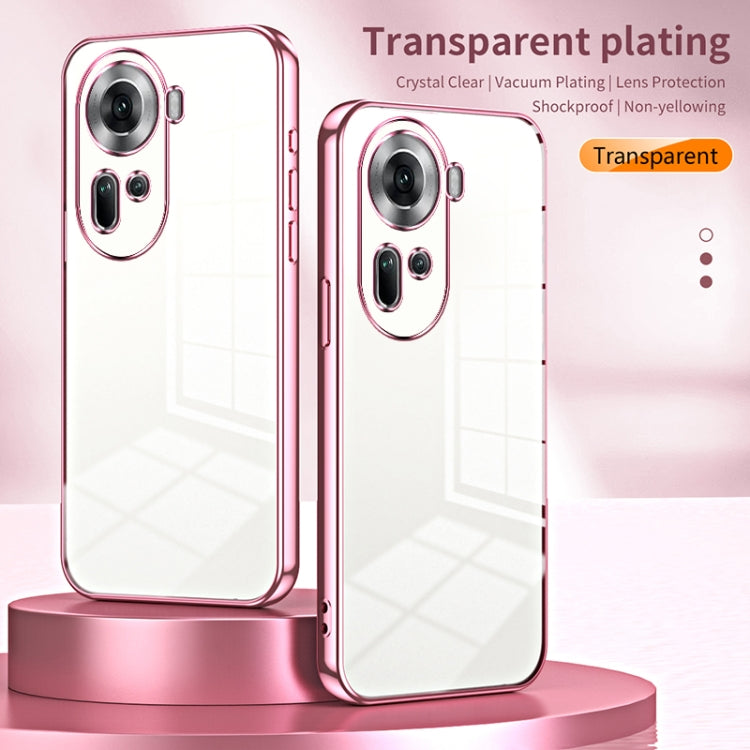 For OPPO Reno11 Global Transparent Plating Fine Hole Phone Case(Transparent) - Reno11 Cases by PMC Jewellery | Online Shopping South Africa | PMC Jewellery | Buy Now Pay Later Mobicred