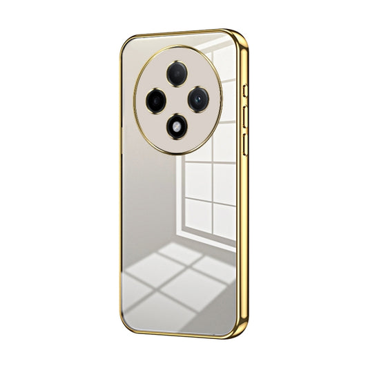 For OPPO A3 Pro Transparent Plating Fine Hole Phone Case(Gold) - OPPO Cases by PMC Jewellery | Online Shopping South Africa | PMC Jewellery | Buy Now Pay Later Mobicred