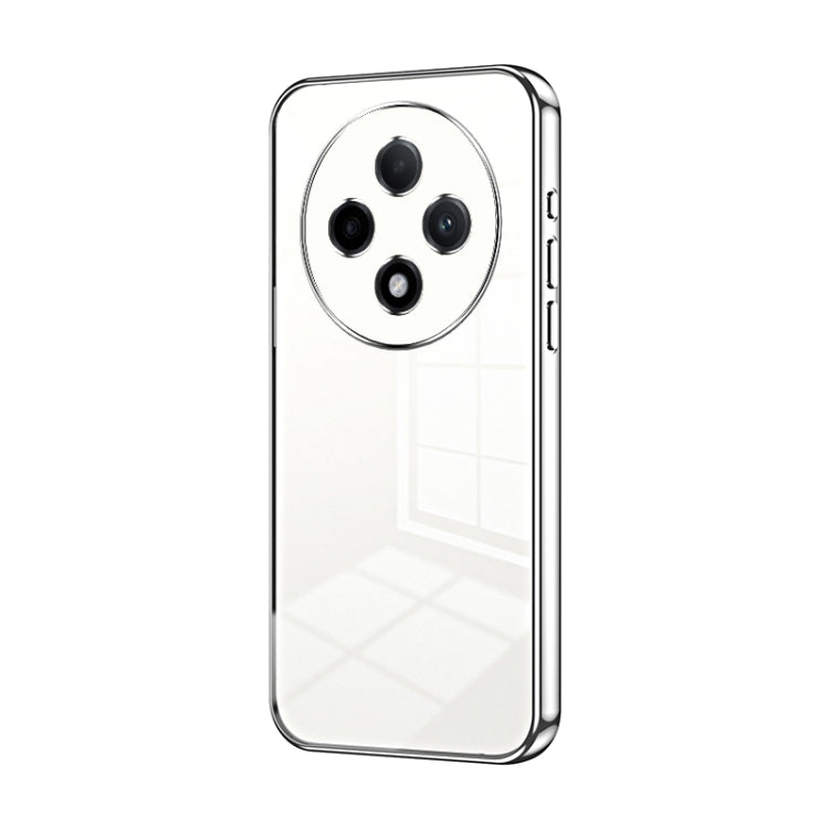 For OPPO A3 Pro Transparent Plating Fine Hole Phone Case(Silver) - OPPO Cases by PMC TechLife | Online Shopping South Africa | PMC TechLife | Buy Now Pay Later Mobicred