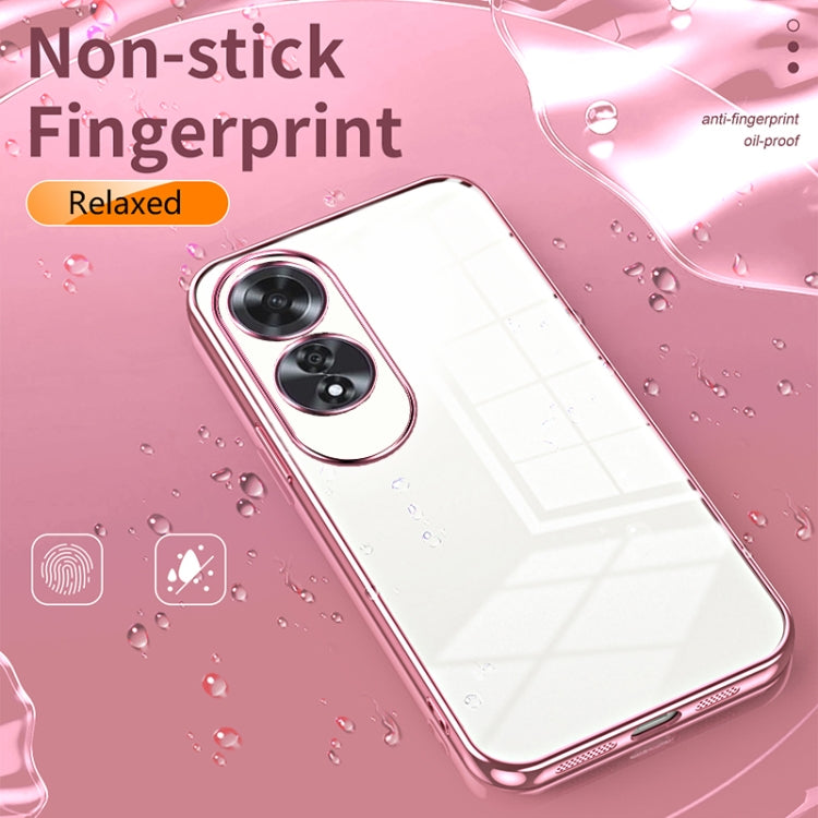 For OPPO A60 Transparent Plating Fine Hole Phone Case(Purple) - OPPO Cases by PMC TechLife | Online Shopping South Africa | PMC TechLife | Buy Now Pay Later Mobicred