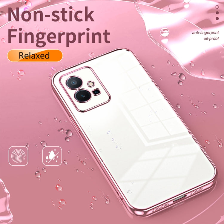 For vivo T1 5G Transparent Plating Fine Hole Phone Case(Blue) - vivo Cases by PMC TechLife | Online Shopping South Africa | PMC TechLife | Buy Now Pay Later Mobicred