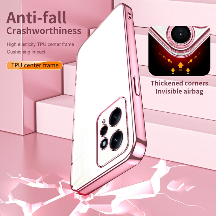 For Xiaomi Redmi Note 12 4G Transparent Plating Fine Hole Phone Case(Pink) - Xiaomi Cases by PMC TechLife | Online Shopping South Africa | PMC TechLife | Buy Now Pay Later Mobicred
