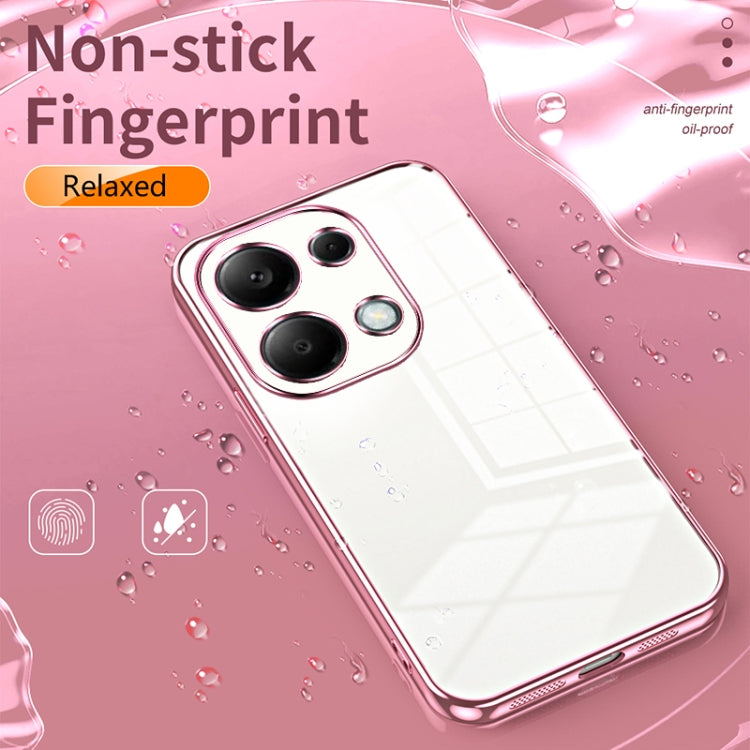 For Xiaomi Redmi Note 13 Pro 4G Transparent Plating Fine Hole Phone Case(Purple) - Note 13 Pro Cases by PMC TechLife | Online Shopping South Africa | PMC TechLife | Buy Now Pay Later Mobicred