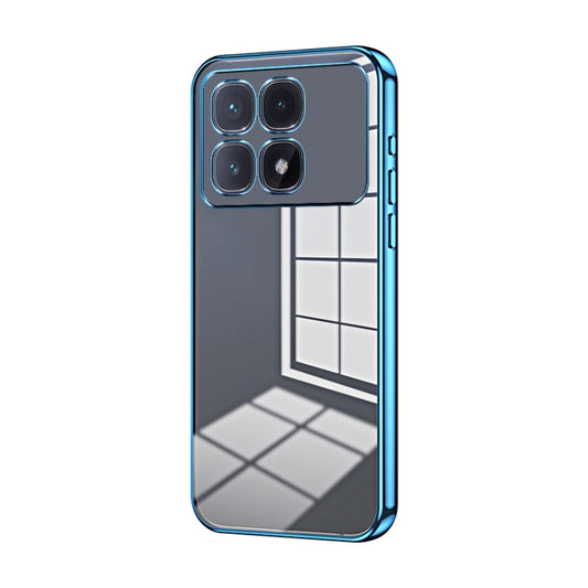 For Xiaomi Redmi K70 Ultra Transparent Plating Fine Hole Phone Case(Blue) - Xiaomi Cases by PMC Jewellery | Online Shopping South Africa | PMC Jewellery | Buy Now Pay Later Mobicred