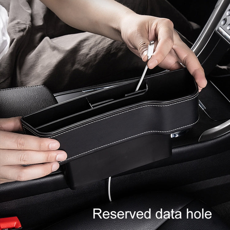 Car Multi-functional Console Box Cup Holder Seat Gap Side Storage Box, Leather Style, Color:Beige(Front Passenger Seat) - free shipping - PMC TechLife - Order now!