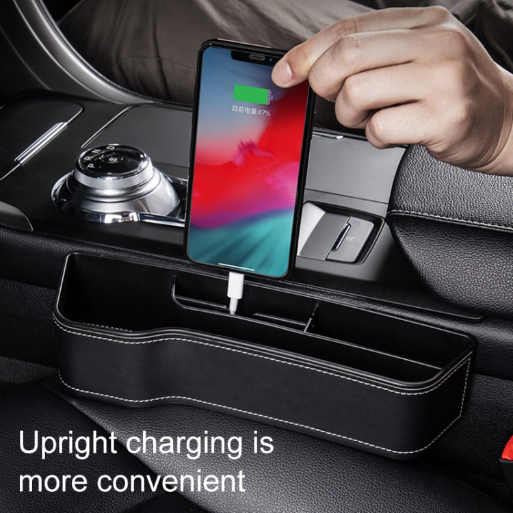 Car Multi-functional Console Box Cup Holder Seat Gap Side Storage Box, Leather Style, Color:Beige(Front Passenger Seat) - free shipping - PMC TechLife - Order now!