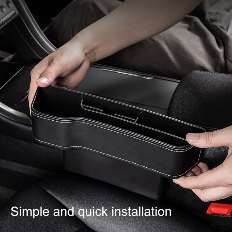 Car Multi-functional Console Box Cup Holder Seat Gap Side Storage Box, Leather Style, Color:Brown(Main Driver Seat) - free shipping - PMC TechLife - Order now!