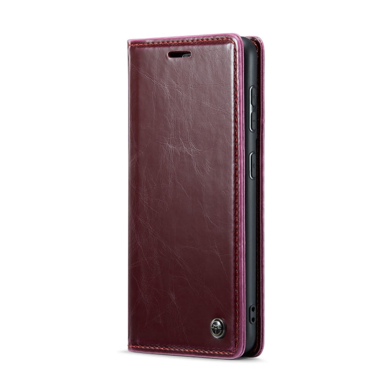 For Samsung Galaxy S24 5G CaseMe 003 Crazy Horse Texture Flip Leather Phone Case(Mulberry Red) - Galaxy S24 5G Cases by CaseMe | Online Shopping South Africa | PMC Jewellery | Buy Now Pay Later Mobicred