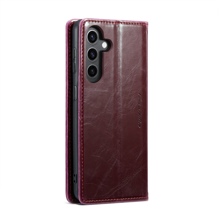 For Samsung Galaxy S24 5G CaseMe 003 Crazy Horse Texture Flip Leather Phone Case(Mulberry Red) - Galaxy S24 5G Cases by CaseMe | Online Shopping South Africa | PMC Jewellery | Buy Now Pay Later Mobicred