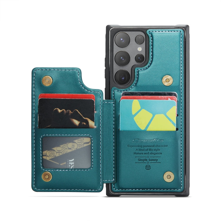 For Samsung Galaxy S24 Ultra 5G CaseMe C22 PC+TPU Business Style RFID Anti-theft Leather Phone Case(Blue Green) - Galaxy S24 Ultra 5G Cases by CaseMe | Online Shopping South Africa | PMC Jewellery | Buy Now Pay Later Mobicred