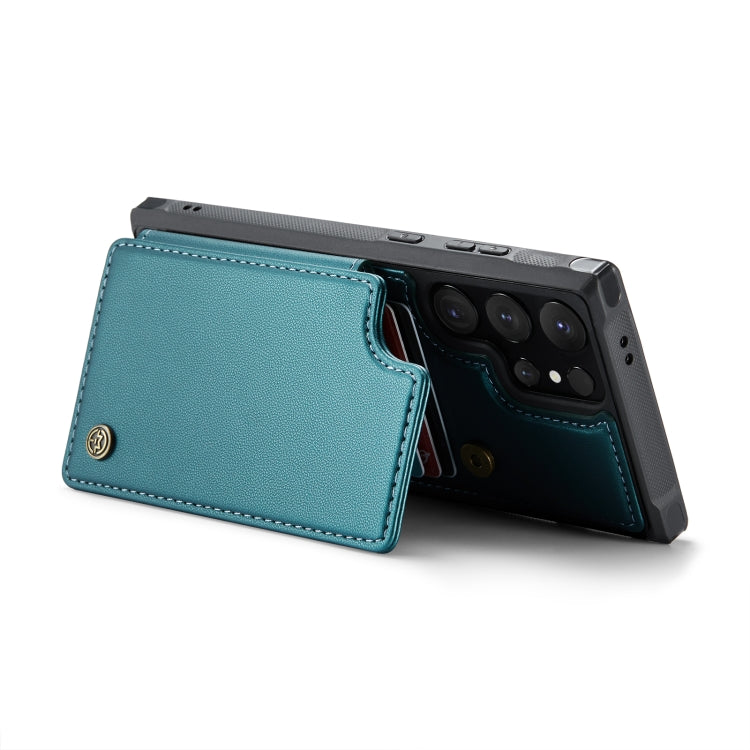 For Samsung Galaxy S24 Ultra 5G CaseMe C22 PC+TPU Business Style RFID Anti-theft Leather Phone Case(Blue Green) - Galaxy S24 Ultra 5G Cases by CaseMe | Online Shopping South Africa | PMC Jewellery | Buy Now Pay Later Mobicred