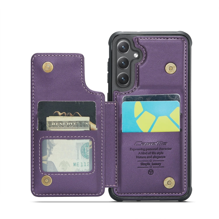 For Samsung Galaxy S24 5G CaseMe C22 PC+TPU Business Style RFID Anti-theft Leather Phone Case(Purple) - Galaxy S24 5G Cases by CaseMe | Online Shopping South Africa | PMC Jewellery | Buy Now Pay Later Mobicred