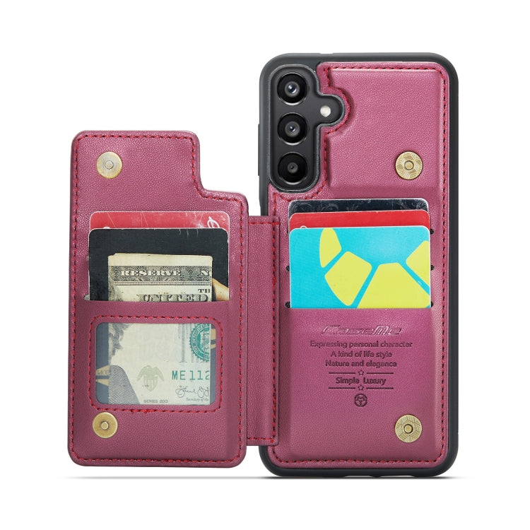 For Samsung Galaxy A35 5G CaseMe C22 PC+TPU Business Style RFID Anti-theft Leather Phone Case(Wine Red) - Galaxy Phone Cases by CaseMe | Online Shopping South Africa | PMC Jewellery | Buy Now Pay Later Mobicred