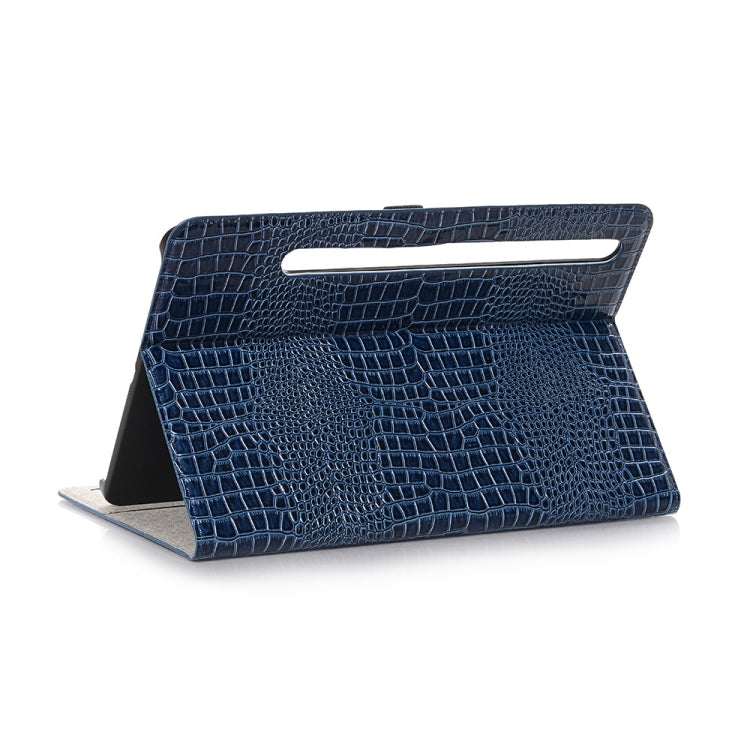 For Samsung Galaxy Tab S9 Crocodile Texture Leather Tablet Case(Blue) - Galaxy Tab S9 Cases by PMC Jewellery | Online Shopping South Africa | PMC Jewellery | Buy Now Pay Later Mobicred