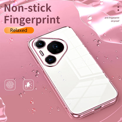 For Huawei Pura 70 Pro Transparent Plating Fine Hole Phone Case(Pink) - Huawei Cases by PMC Jewellery | Online Shopping South Africa | PMC Jewellery | Buy Now Pay Later Mobicred