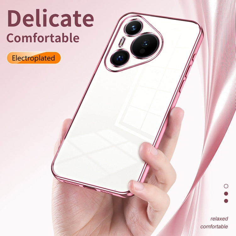 For Huawei Pura 70 Transparent Plating Fine Hole Phone Case(Transparent) - Huawei Cases by PMC Jewellery | Online Shopping South Africa | PMC Jewellery | Buy Now Pay Later Mobicred