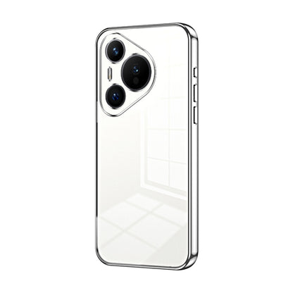 For Huawei Pura 70 Transparent Plating Fine Hole Phone Case(Silver) - Huawei Cases by PMC Jewellery | Online Shopping South Africa | PMC Jewellery | Buy Now Pay Later Mobicred