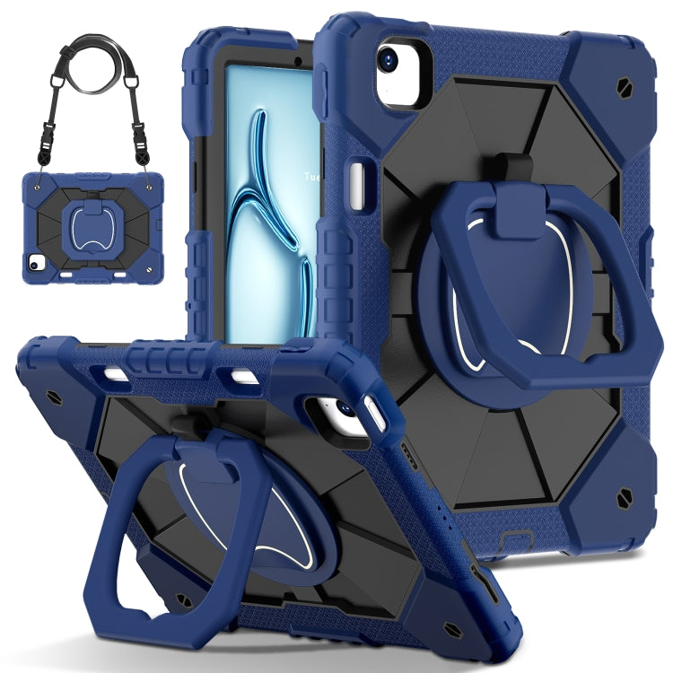 For iPad Air 11 2024 Contrast Color Robot Silicone Hybrid PC Tablet Case(Navy Black) - iPad Air 11 2024 Cases by PMC Jewellery | Online Shopping South Africa | PMC Jewellery | Buy Now Pay Later Mobicred