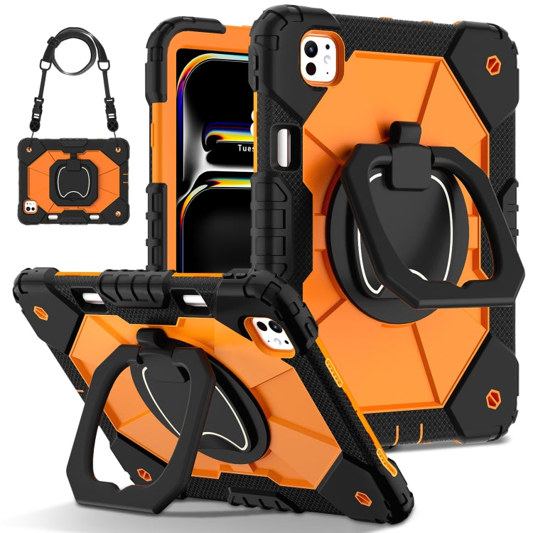 For iPad Pro 11 2024 Contrast Color Robot Silicone Hybrid PC Tablet Case(Black Orange) - iPad Pro 11 2024 Cases by PMC Jewellery | Online Shopping South Africa | PMC Jewellery | Buy Now Pay Later Mobicred