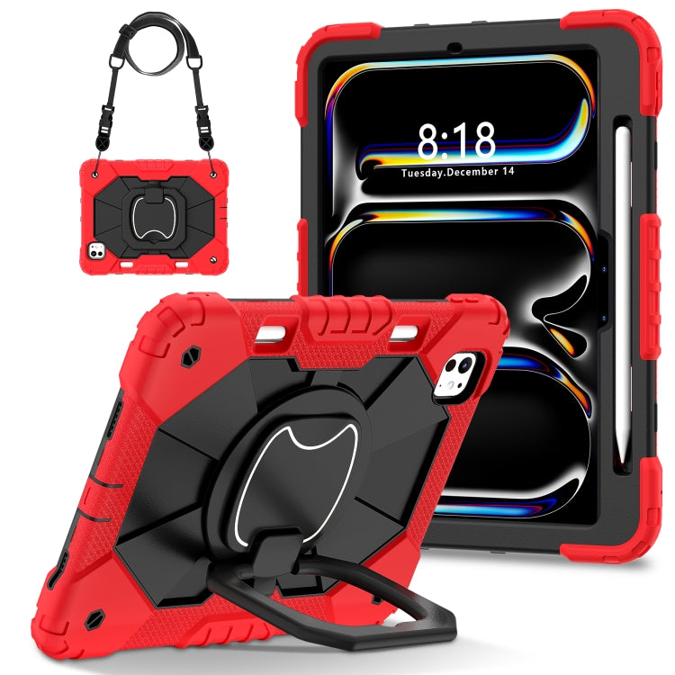 For iPad Pro 11 2024 Contrast Color Robot Silicone Hybrid PC Tablet Case(Red Black) - iPad Pro 11 2024 Cases by PMC TechLife | Online Shopping South Africa | PMC TechLife | Buy Now Pay Later Mobicred