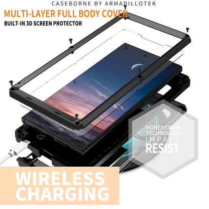 For Samsung Galaxy S24 Ultra 5G R-JUST Sliding Camera Life Waterproof Holder Phone Case(Black) - Galaxy S24 Ultra 5G Cases by R-JUST | Online Shopping South Africa | PMC Jewellery | Buy Now Pay Later Mobicred