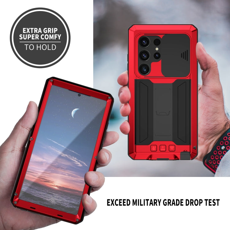 For Samsung Galaxy S24 Ultra 5G R-JUST Sliding Camera Life Waterproof Holder Phone Case(Red) - Galaxy S24 Ultra 5G Cases by R-JUST | Online Shopping South Africa | PMC Jewellery