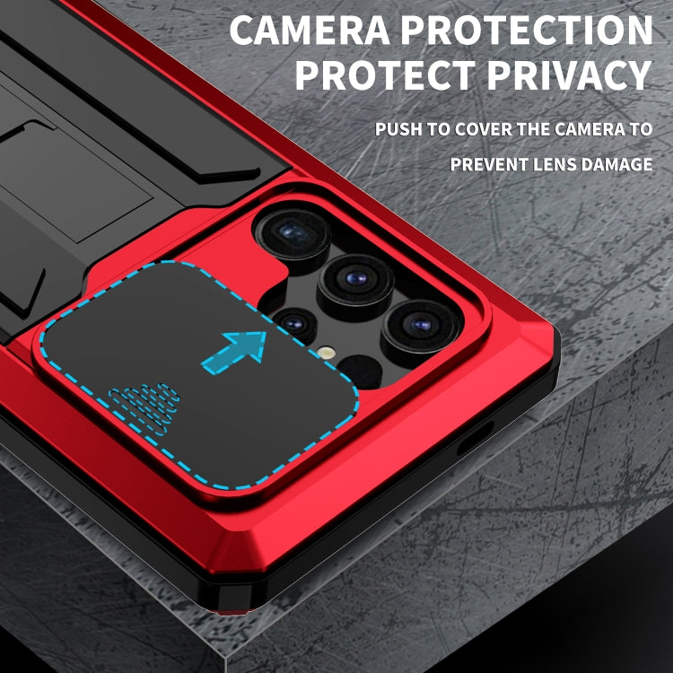 For Samsung Galaxy S24 Ultra 5G R-JUST Sliding Camera Life Waterproof Holder Phone Case(Red) - Galaxy S24 Ultra 5G Cases by R-JUST | Online Shopping South Africa | PMC Jewellery