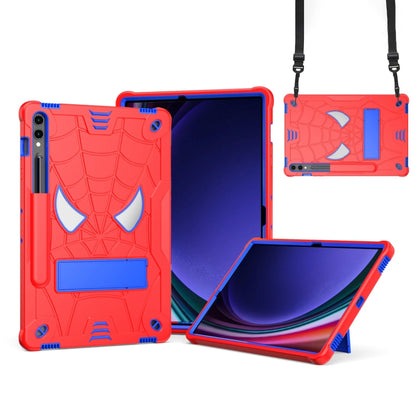 For Samsung Galaxy Tab S9 FE+ / S9+ Fold-Holder Spider Silicone Hybrid PC Tablet Case(Red Blue) - Galaxy Tab S9+ Cases by PMC Jewellery | Online Shopping South Africa | PMC Jewellery | Buy Now Pay Later Mobicred