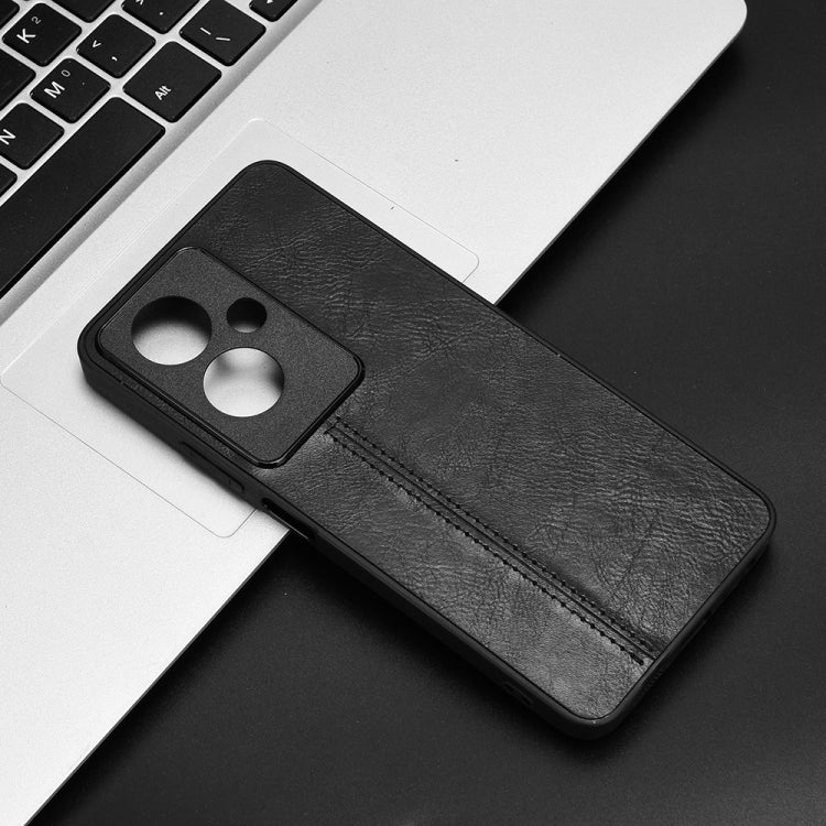For OPPO A79 5G Cow Pattern Sewing Back Cover Phone Case(Black) - OPPO Cases by PMC TechLife | Online Shopping South Africa | PMC TechLife | Buy Now Pay Later Mobicred