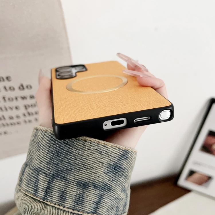 For Samsung Galaxy S25 Ultra 5G Magsafe Magnetic Ring Cloth Texture Phone Case(Black) - Galaxy S25 Ultra 5G Cases by PMC TechLife | Online Shopping South Africa | PMC TechLife | Buy Now Pay Later Mobicred