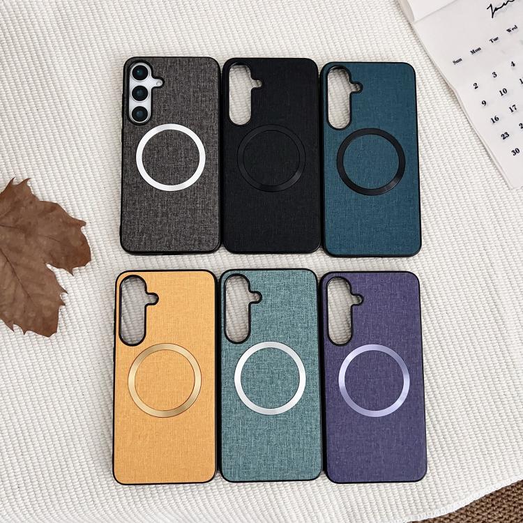 For Samsung Galaxy S25+ 5G Magsafe Magnetic Ring Cloth Texture Phone Case(Blue) - Galaxy S25+ 5G Cases by PMC TechLife | Online Shopping South Africa | PMC TechLife | Buy Now Pay Later Mobicred