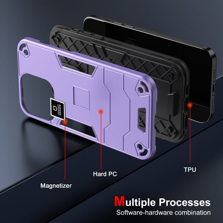 For Tecno Camon 18P 2 in 1 Shockproof Phone Case(Purple) - Tecno Cases by PMC Jewellery | Online Shopping South Africa | PMC Jewellery | Buy Now Pay Later Mobicred