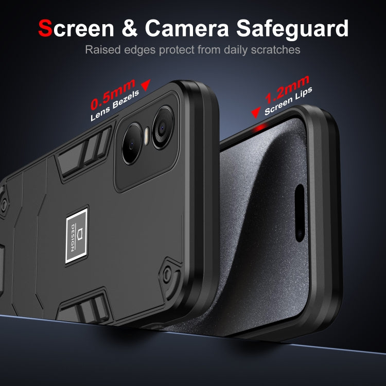 For Tecno Pop 6 Pro 2 in 1 Shockproof Phone Case(Black) - Tecno Cases by PMC TechLife | Online Shopping South Africa | PMC TechLife | Buy Now Pay Later Mobicred