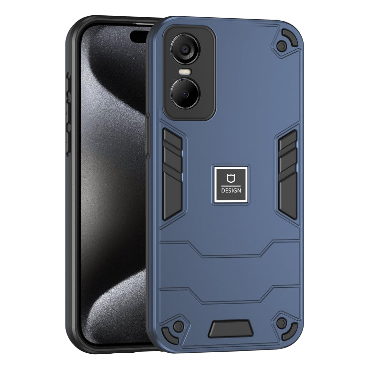 For Tecno Pop 6 Pro 2 in 1 Shockproof Phone Case(Blue) - Tecno Cases by PMC TechLife | Online Shopping South Africa | PMC TechLife | Buy Now Pay Later Mobicred