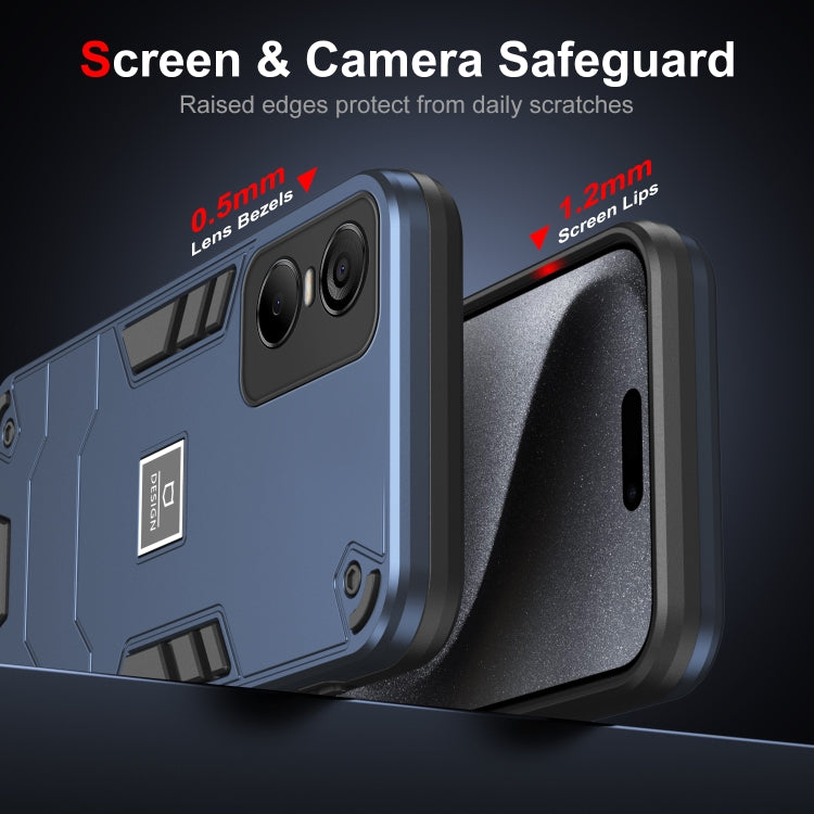 For Tecno Pop 6 Pro 2 in 1 Shockproof Phone Case(Blue) - Tecno Cases by PMC TechLife | Online Shopping South Africa | PMC TechLife | Buy Now Pay Later Mobicred