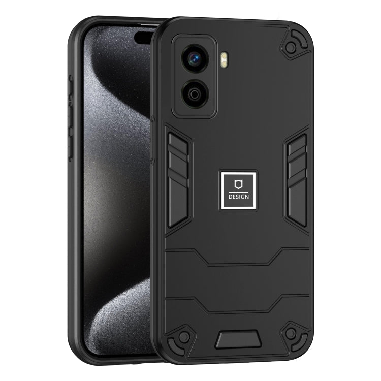 For Tecno Pop 6 No Fingerprints 2 in 1 Shockproof Phone Case(Black) - Tecno Cases by PMC TechLife | Online Shopping South Africa | PMC TechLife | Buy Now Pay Later Mobicred