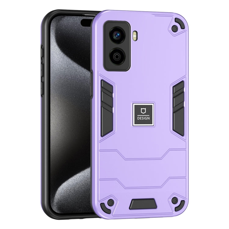 For Tecno Pop 6 No Fingerprints 2 in 1 Shockproof Phone Case(Purple) - Tecno Cases by PMC TechLife | Online Shopping South Africa | PMC TechLife | Buy Now Pay Later Mobicred