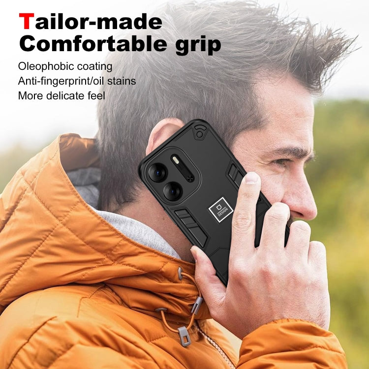 For Tecno Pop 7 Pro 2 in 1 Shockproof Phone Case(Black) - Tecno Cases by PMC TechLife | Online Shopping South Africa | PMC TechLife | Buy Now Pay Later Mobicred