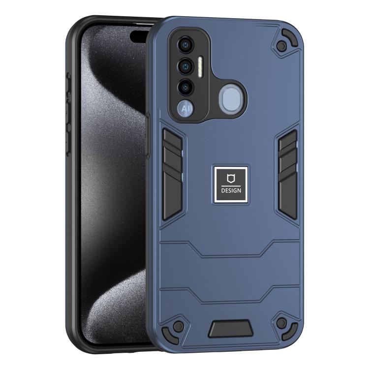 For Tecno Spark 7 Pro 2 in 1 Shockproof Phone Case(Blue) - Tecno Cases by PMC TechLife | Online Shopping South Africa | PMC TechLife | Buy Now Pay Later Mobicred