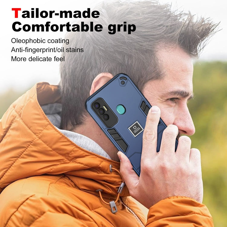 For Tecno Spark 7P 2 in 1 Shockproof Phone Case(Blue) - Tecno Cases by PMC Jewellery | Online Shopping South Africa | PMC Jewellery | Buy Now Pay Later Mobicred