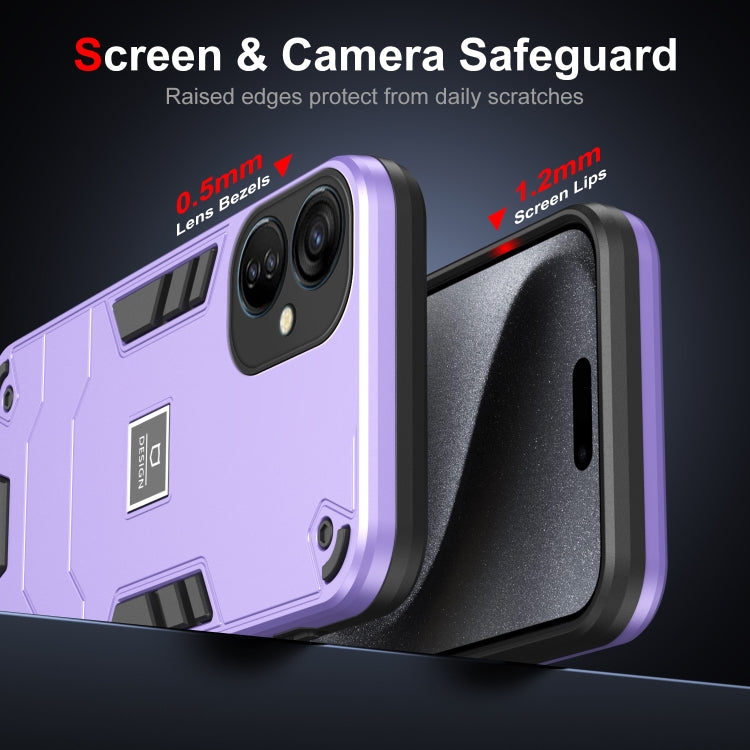 For Tecno Spark 9T 2 in 1 Shockproof Phone Case(Purple) - Tecno Cases by PMC TechLife | Online Shopping South Africa | PMC TechLife | Buy Now Pay Later Mobicred