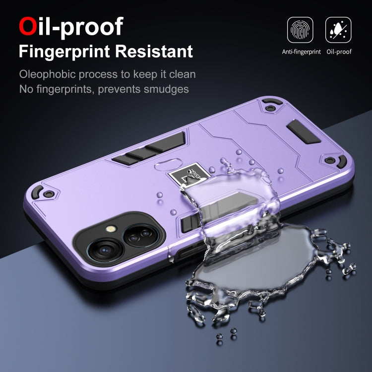 For Tecno Spark 9T 2 in 1 Shockproof Phone Case(Purple) - Tecno Cases by PMC TechLife | Online Shopping South Africa | PMC TechLife | Buy Now Pay Later Mobicred