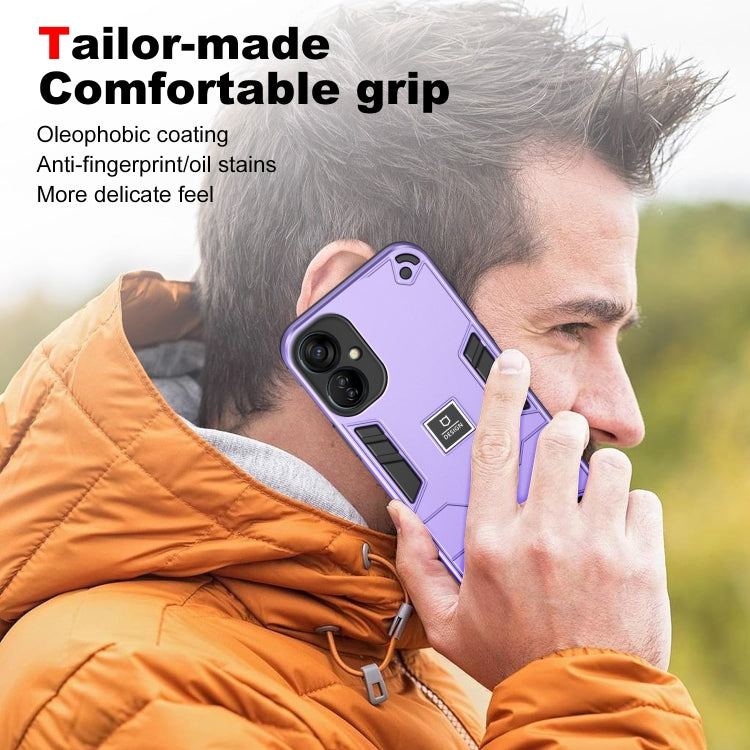 For Tecno Spark 9T 2 in 1 Shockproof Phone Case(Purple) - Tecno Cases by PMC TechLife | Online Shopping South Africa | PMC TechLife | Buy Now Pay Later Mobicred