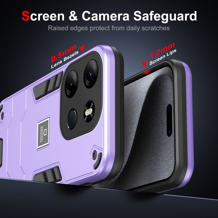 For Tecno Spark Go 2023 2 in 1 Shockproof Phone Case(Purple) - Tecno Cases by PMC Jewellery | Online Shopping South Africa | PMC Jewellery | Buy Now Pay Later Mobicred