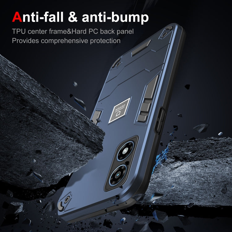 For Motorola Moto G Play 2024 Shockproof TPU Hybrid PC Phone Case(Blue) - Motorola Cases by PMC Jewellery | Online Shopping South Africa | PMC Jewellery | Buy Now Pay Later Mobicred