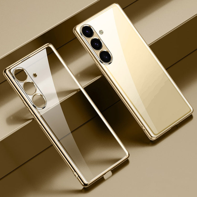 For Samsung Galaxy S24+ 5G SULADA Electroplating TPU Transparent Phone Case(Gold) - free shipping - PMC Jewellery - Order now!