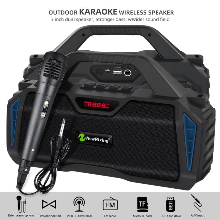 NewRixing NR6011 20W Portable Wireless Bluetooth Speaker TWS Subwoofer(Black) - free shipping - PMC Jewellery - Order now!